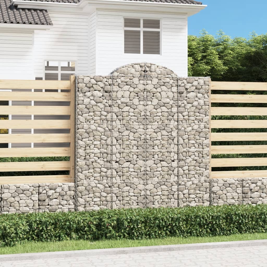 Paniers à gabions arqués 3 pcs 200x50x220/240 cm Fer galvanisé