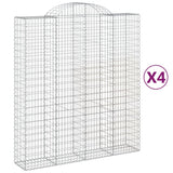 Paniers à gabions arqués 4 pcs 200x50x220/240 cm Fer galvanisé