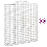 Paniers à gabions arqués 9 pcs 200x50x220/240 cm Fer galvanisé