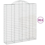 Arched Gabion Baskets 11 pcs 200x50x220/240 cm Galvanized Iron