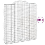 Arched Gabion Baskets 12 pcs 200x50x220/240 cm Galvanized Iron