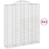 Paniers à gabions arqués 13 pcs 200x50x220/240 cm Fer galvanisé