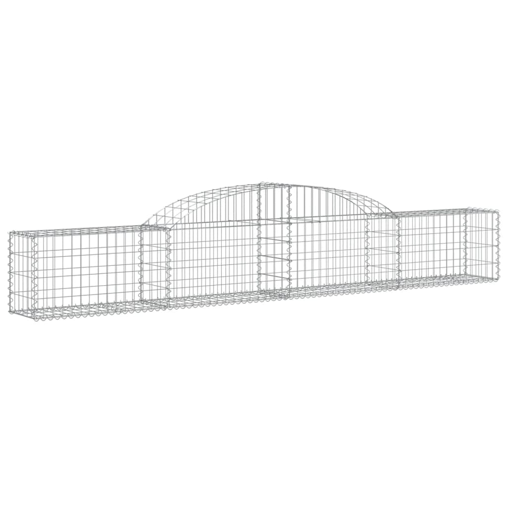 Paniers à gabions arqués 2 pcs 300x30x40/60 cm fer galvanisé