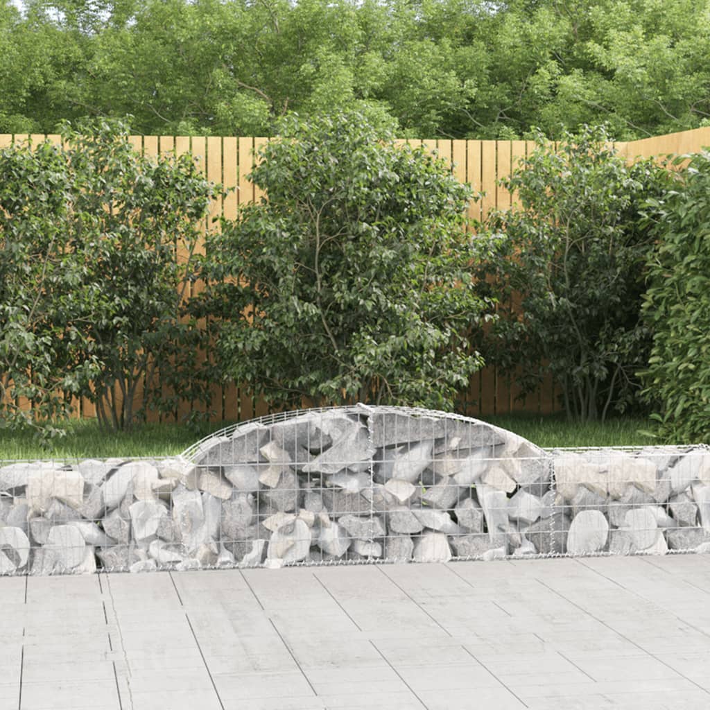 Paniers à gabions arqués 2 pcs 300x30x40/60 cm fer galvanisé