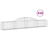 Paniers à gabions arqués 10 pcs 300x30x40/60 cm fer galvanisé