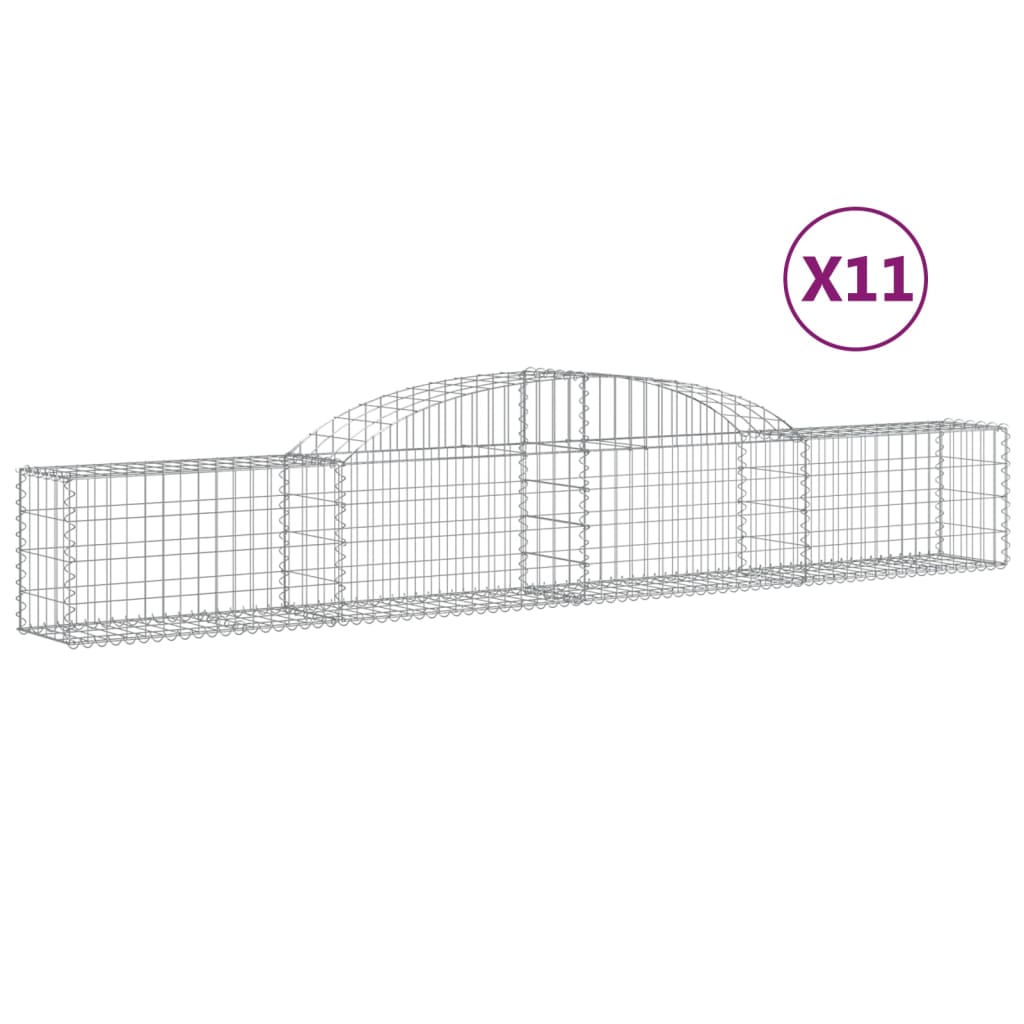 Arched Gabion Baskets 11 pcs 300x30x40/60 cm Galvanized Iron