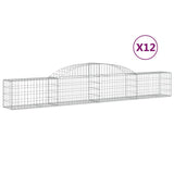 Arched Gabion Baskets 12 pcs 300x30x40/60 cm Galvanized Iron