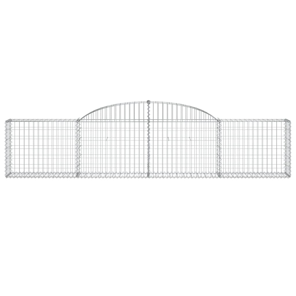 Paniers à gabions arqués 2 pcs 300x30x60/80 cm Fer galvanisé