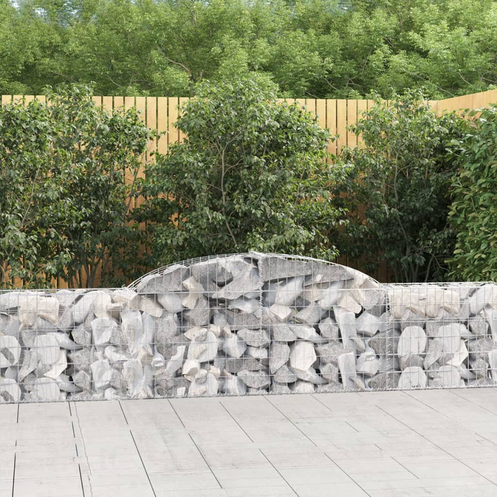 Paniers à gabions arqués 2 pcs 300x30x60/80 cm Fer galvanisé