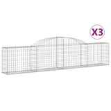 Paniers à gabions arqués 3 pcs 300x30x60/80 cm Fer galvanisé