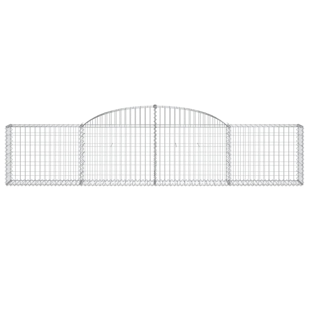 Paniers à gabions arqués 3 pcs 300x30x60/80 cm Fer galvanisé