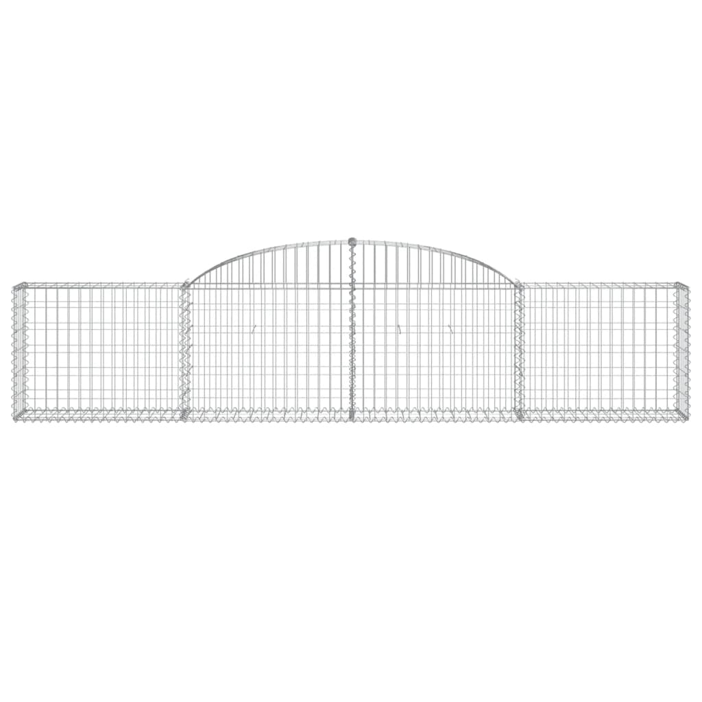 Paniers à gabions arqués 4 pcs 300x30x60/80 cm Fer galvanisé