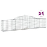 Paniers à gabions arqués 6 pcs 300x30x60/80 cm Fer galvanisé