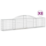 Paniers à gabions arqués 8 pcs 300x30x60/80 cm Fer galvanisé