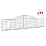 Paniers à gabions arqués 17 pcs 300x30x60/80 cm Fer galvanisé