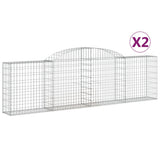 Paniers à gabions arqués 2 pcs 300x30x80/100 cm fer galvanisé