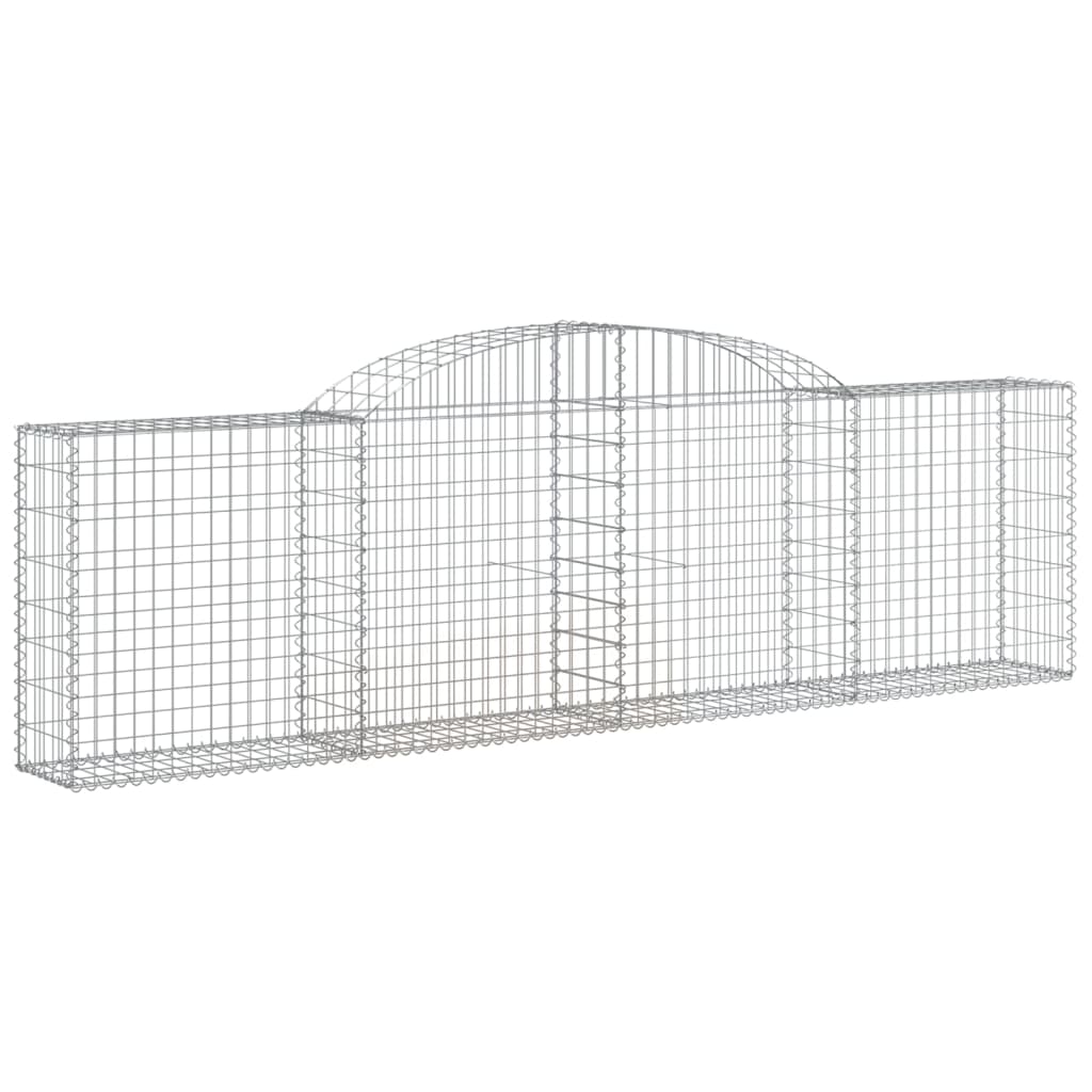 Paniers à gabions arqués 2 pcs 300x30x80/100 cm fer galvanisé