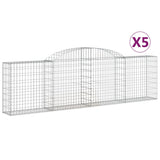 Paniers à gabions arqués 5 pcs 300x30x80/100 cm fer galvanisé