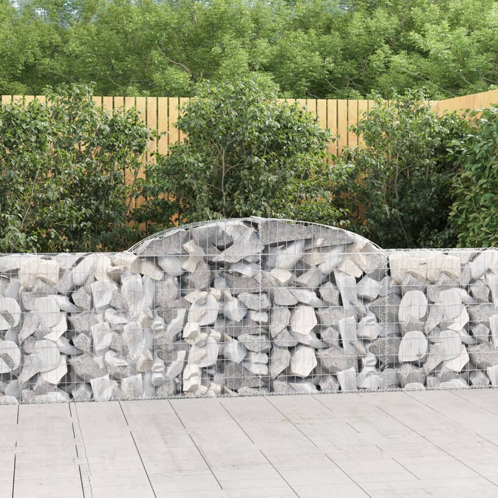 Paniers à gabions arqués 5 pcs 300x30x80/100 cm fer galvanisé