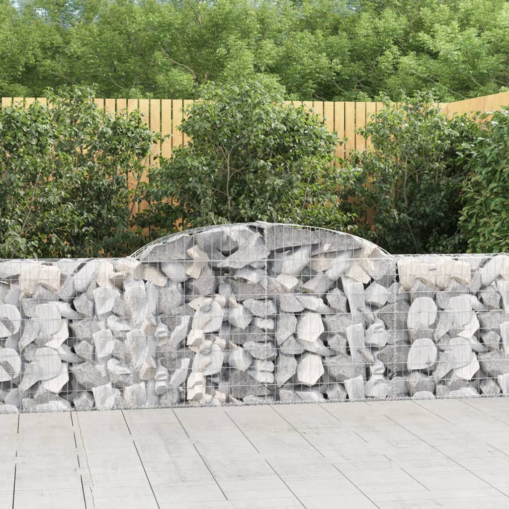 Paniers à gabions arqués 9 pcs 300x30x80/100 cm fer galvanisé