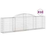 Paniers à gabions arqués 10 pcs 300x30x80/100 cm fer galvanisé