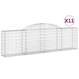 Arched Gabion Baskets 11 pcs 300x30x80/100 cm Galvanized Iron