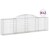 Arched Gabion Baskets 12 pcs 300x30x80/100 cm Galvanized Iron