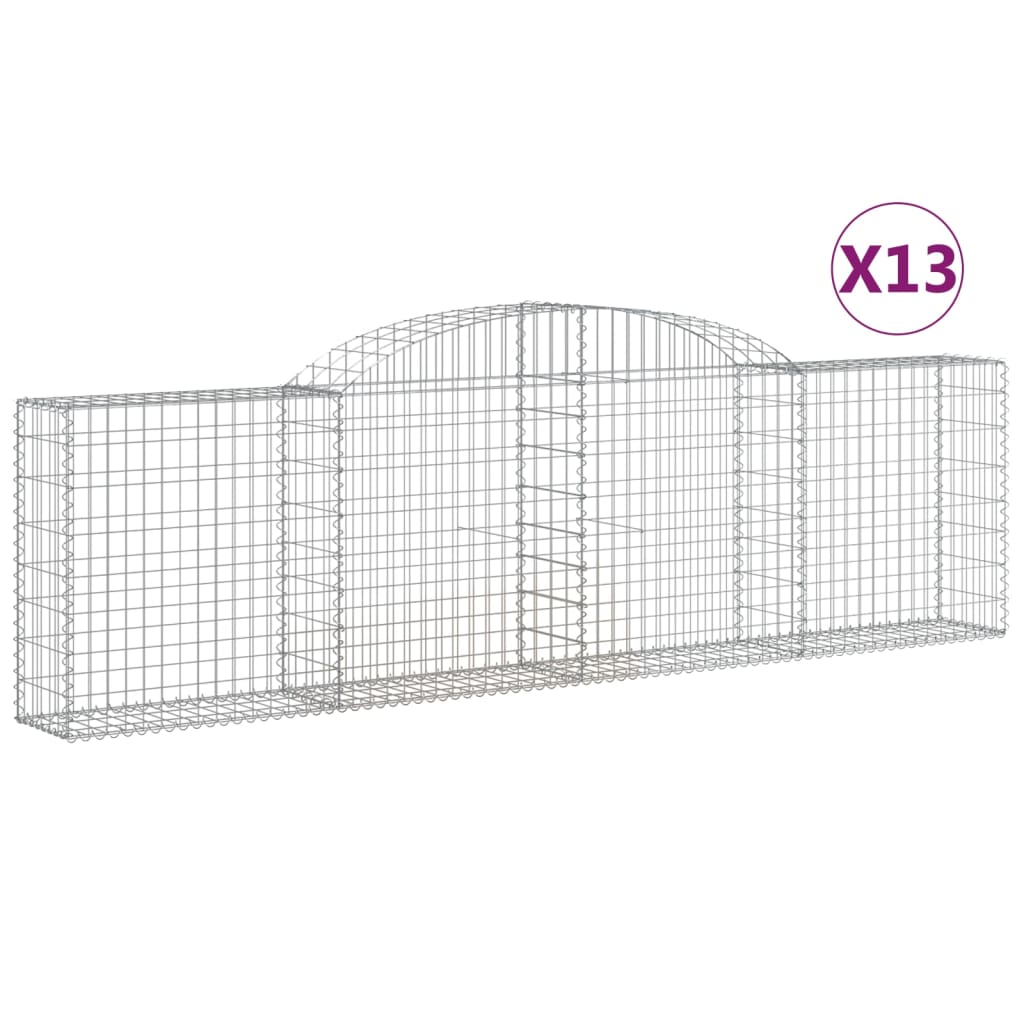 Arched Gabion Baskets 13 pcs 300x30x80/100 cm Galvanized Iron