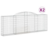 Paniers à gabions arqués 2 pcs 300x30x100/120 cm fer galvanisé