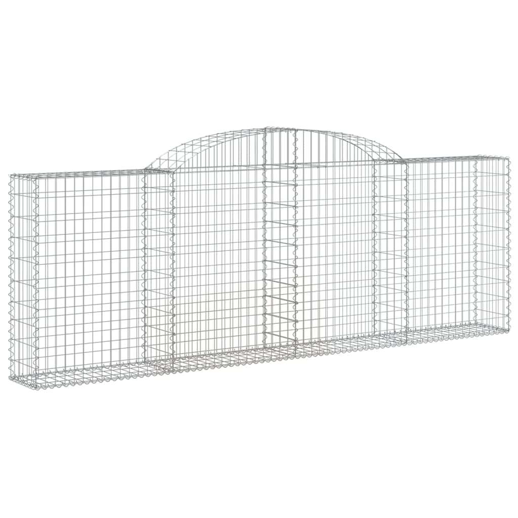 Paniers à gabions arqués 2 pcs 300x30x100/120 cm fer galvanisé