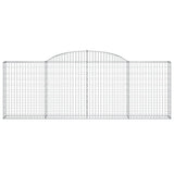 Paniers à gabions arqués 2 pcs 300x30x100/120 cm fer galvanisé