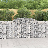 Paniers à gabions arqués 2 pcs 300x30x100/120 cm fer galvanisé