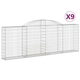 Paniers à gabions arqués 9 pcs 300x30x100/120 cm fer galvanisé