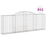 Arched Gabion Baskets 11 pcs 300x30x100/120 cm Galvanized Iron