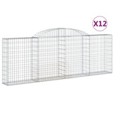 Arched Gabion Baskets 12 pcs 300x30x100/120 cm Galvanized Iron