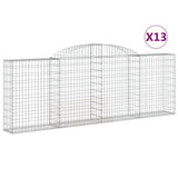 Paniers à gabions arqués 13 pcs 300x30x100/120 cm fer galvanisé