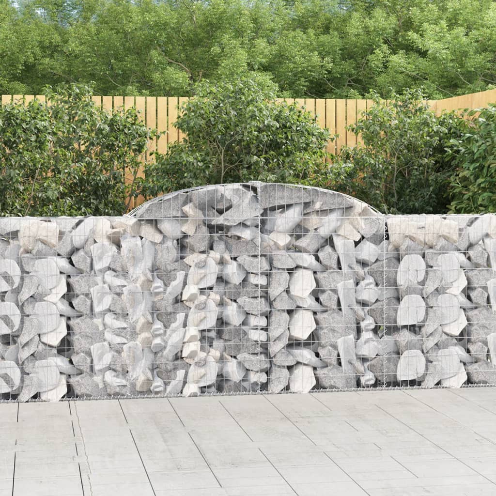 Paniers à gabions arqués 15 pcs 300x30x100/120 cm fer galvanisé