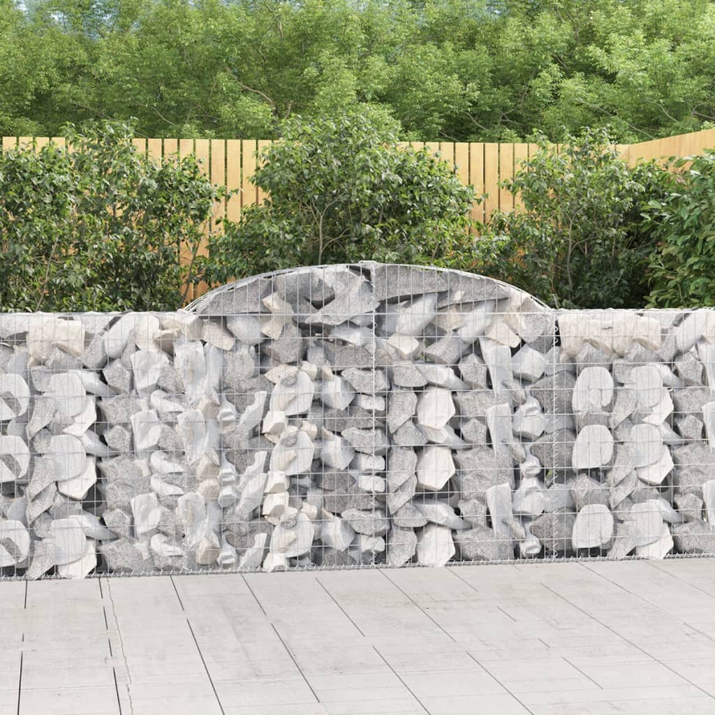 Paniers à gabions arqués 20 pcs 300x30x100/120 cm fer galvanisé