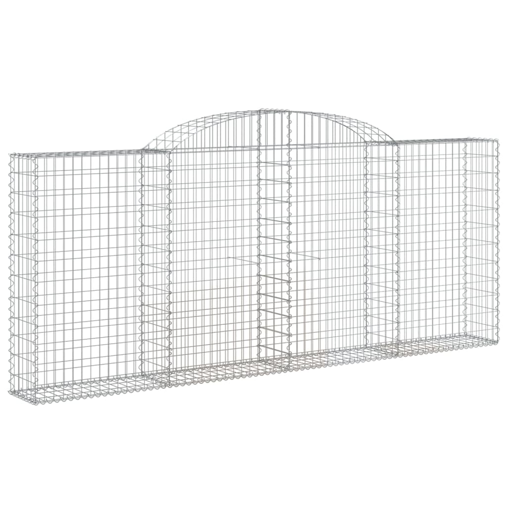 Paniers à gabions arqués 2 pcs 300x30x120/140 cm fer galvanisé