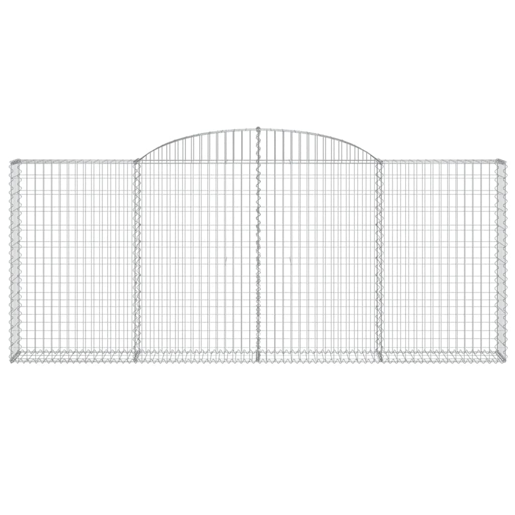 Paniers à gabions arqués 2 pcs 300x30x120/140 cm fer galvanisé