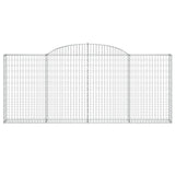 Paniers à gabions arqués 2 pcs 300x30x120/140 cm fer galvanisé