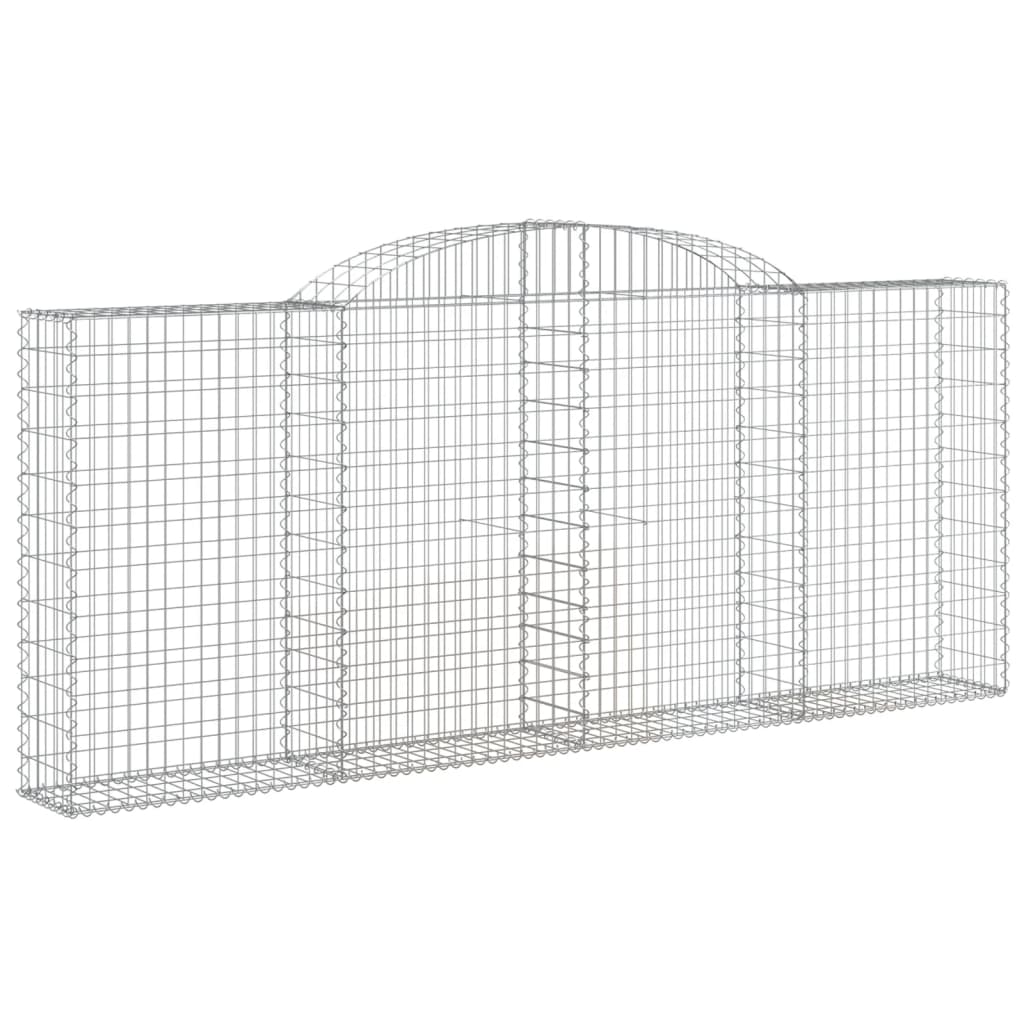 Paniers à gabions arqués 3 pcs 300x30x120/140 cm fer galvanisé