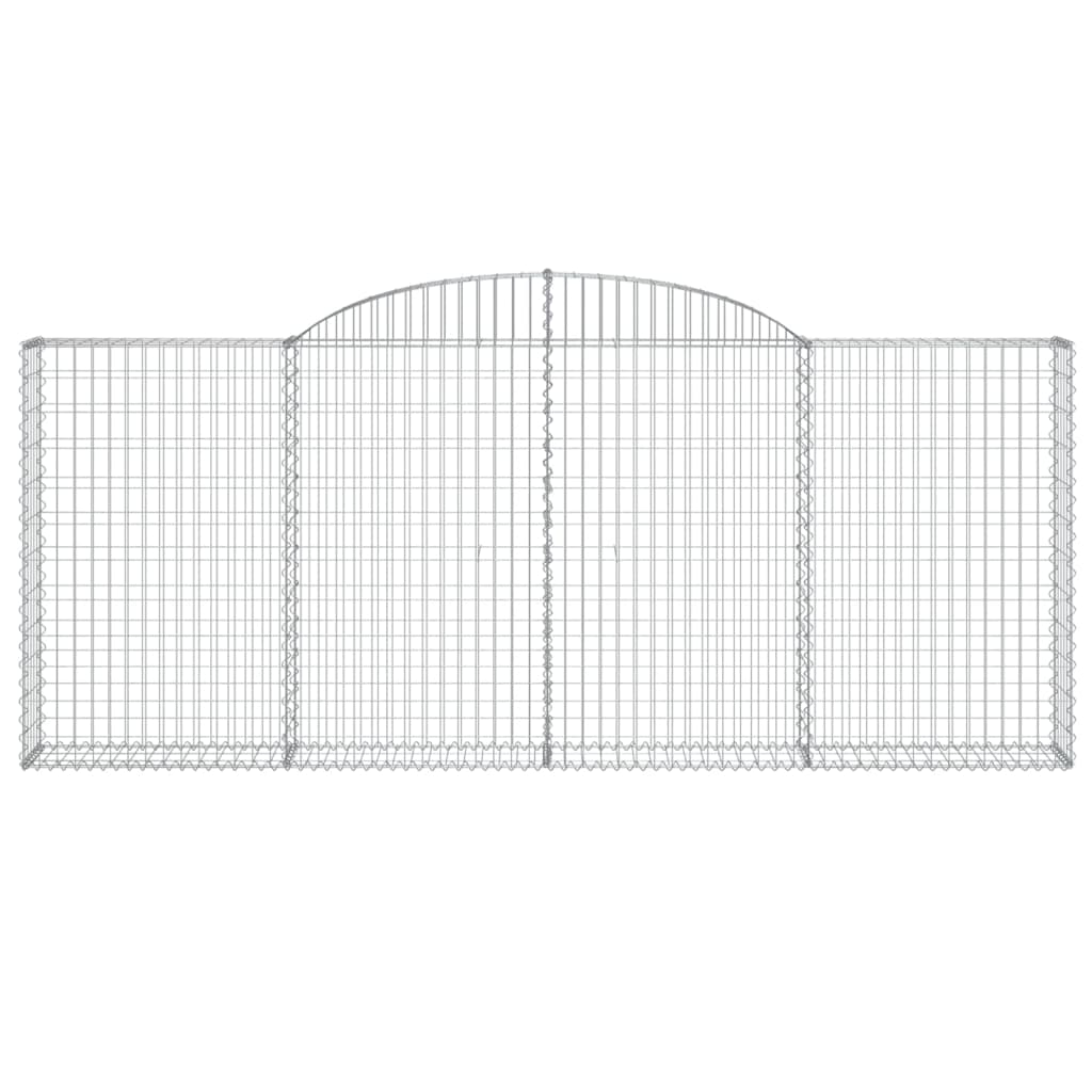 Paniers à gabions arqués 3 pcs 300x30x120/140 cm fer galvanisé