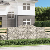 Paniers à gabions arqués 4 pcs 300x30x120/140 cm fer galvanisé