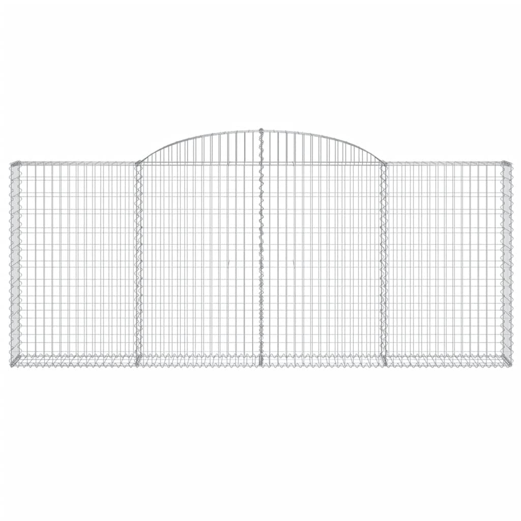 Paniers à gabions arqués 5 pcs 300x30x120/140 cm fer galvanisé