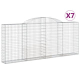 Paniers à gabions arqués 7 pcs 300x30x120/140 cm fer galvanisé