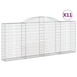 Arched Gabion Baskets 11 pcs 300x30x120/140 cm Galvanized Iron