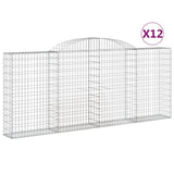 Arched Gabion Baskets 12 pcs 300x30x120/140 cm Galvanized Iron