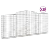 Paniers à gabions arqués 25 pcs 300x30x120/140 cm fer galvanisé