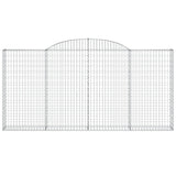 Paniers à gabions arqués 2 pcs 300x30x140/160 cm fer galvanisé